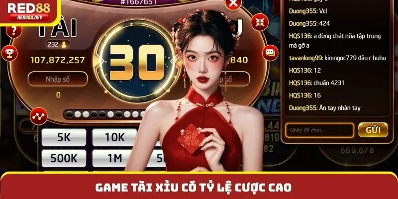 Game tài xỉu có tỷ lệ cược cao